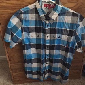 Blue Vans button up shirt